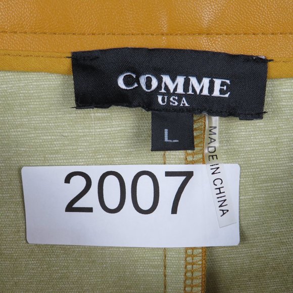 COMME* Women's Front Full Zipper Closure Mustard Midi A-Line Skirt~ Size Large - Picture 3 of 7